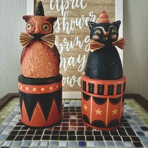 Johanna Parker Primitive Cat Owl Box Halloween Set